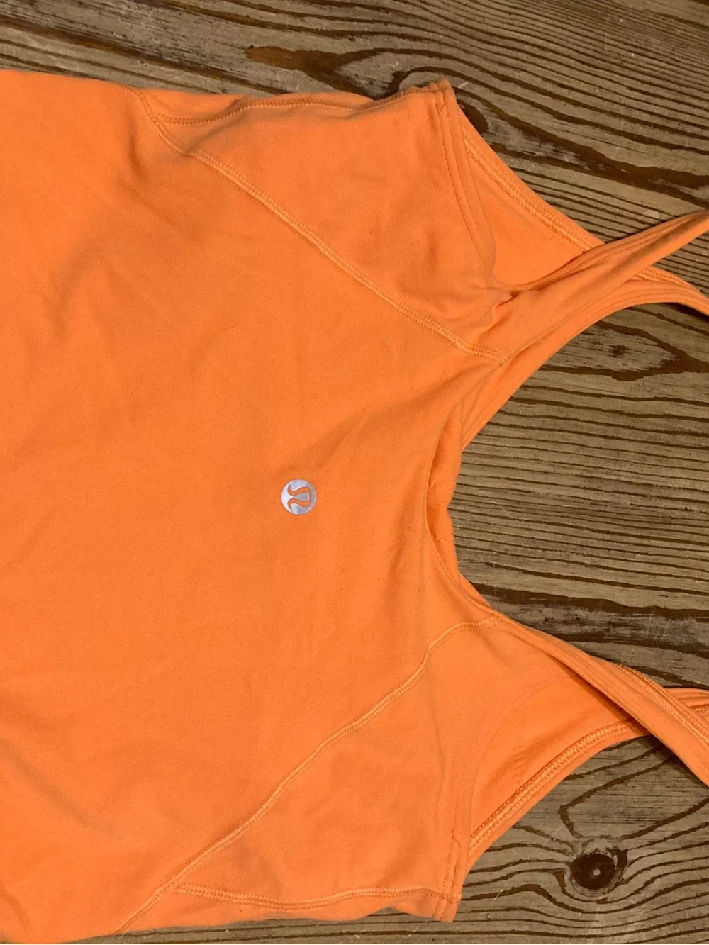 lululemon athletica Orange V-Neck Cropped Tank